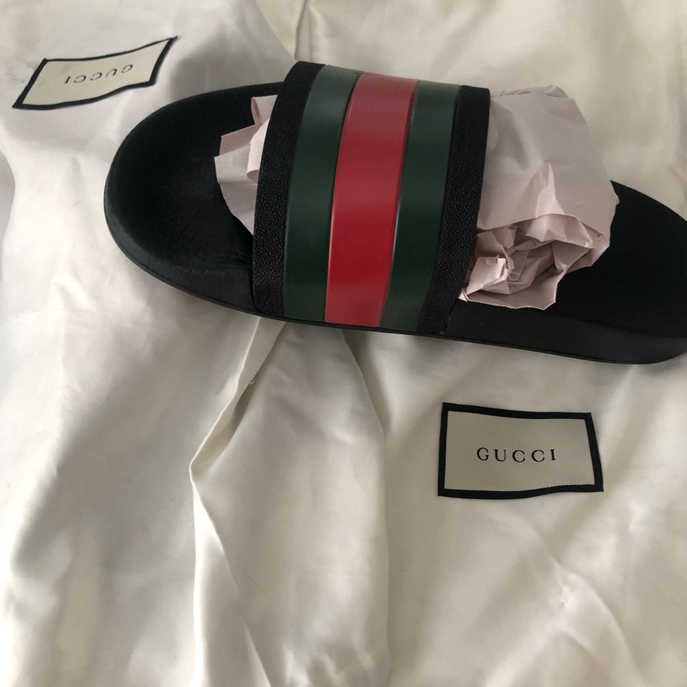 Authentic Gucci slides- worn maybe 4 times.